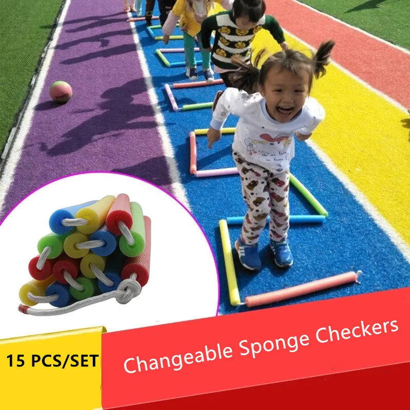 Portable Hopscotch Outdoor Games Safety EVA Sticks Kids Sensory Toys Kindergarten Sports Changeable Obstacle Race Jump