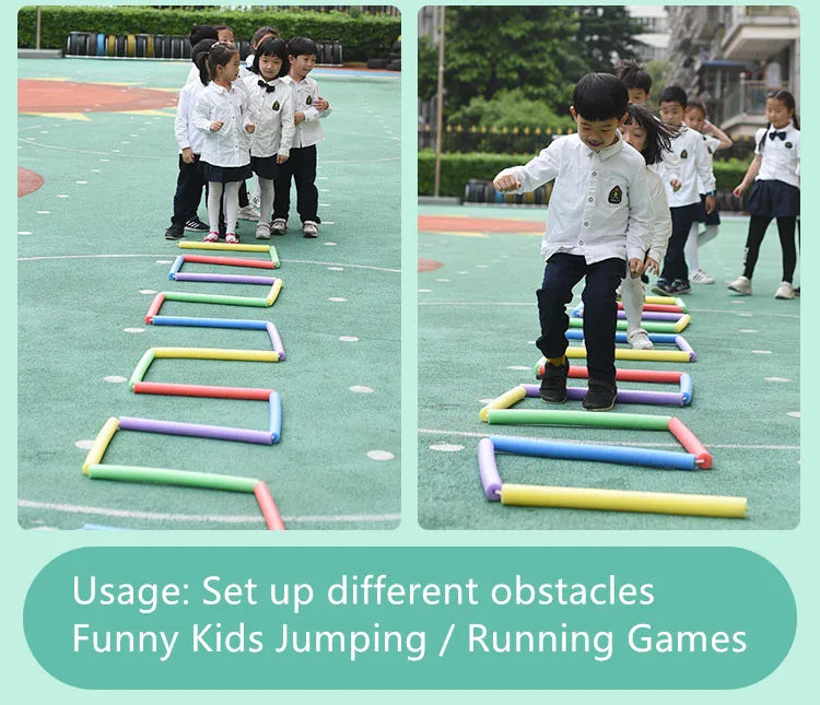 Portable Hopscotch Outdoor Games Safety EVA Sticks Kids Sensory Toys Kindergarten Sports Changeable Obstacle Race Jump