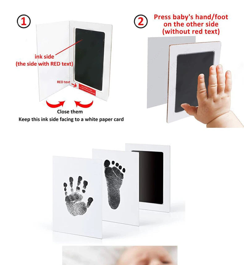 Baby footprint set Safe Non-Toxic Handprint Paw Print Infant Souvenirs NoTouch Skin For Newborn Cushion Ink Footprint Infant Toy