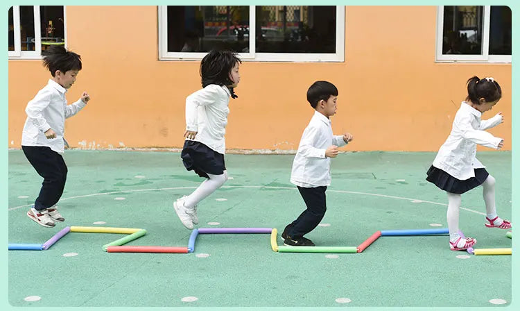 Portable Hopscotch Outdoor Games Safety EVA Sticks Kids Sensory Toys Kindergarten Sports Changeable Obstacle Race Jump