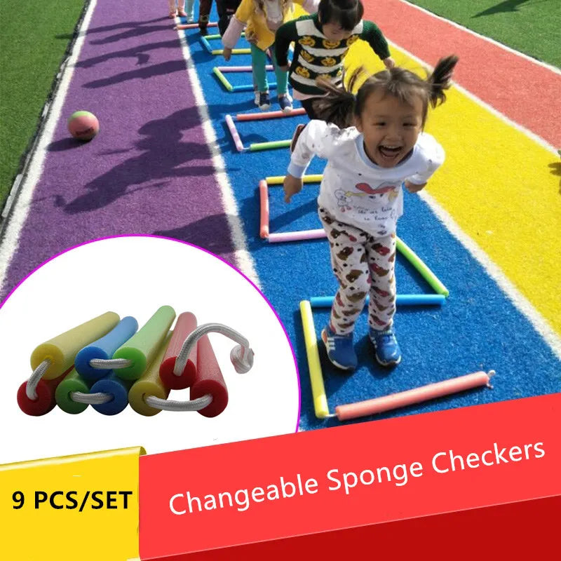Portable Hopscotch Outdoor Games Safety EVA Sticks Kids Sensory Toys Kindergarten Sports Changeable Obstacle Race Jump