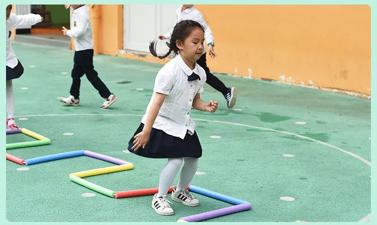 Portable Hopscotch Outdoor Games Safety EVA Sticks Kids Sensory Toys Kindergarten Sports Changeable Obstacle Race Jump
