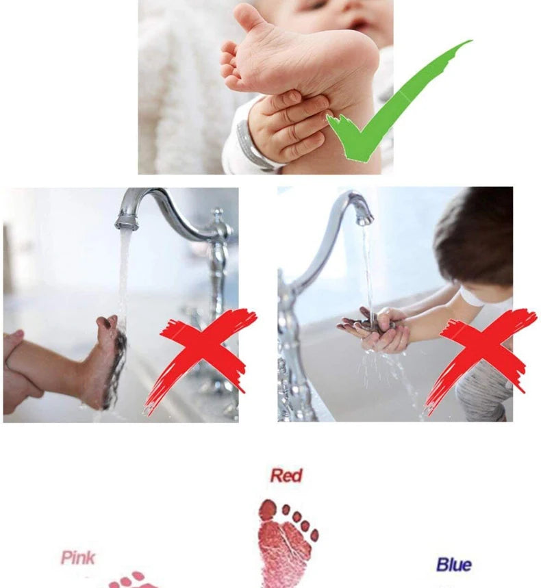 Baby footprint set Safe Non-Toxic Handprint Paw Print Infant Souvenirs NoTouch Skin For Newborn Cushion Ink Footprint Infant Toy