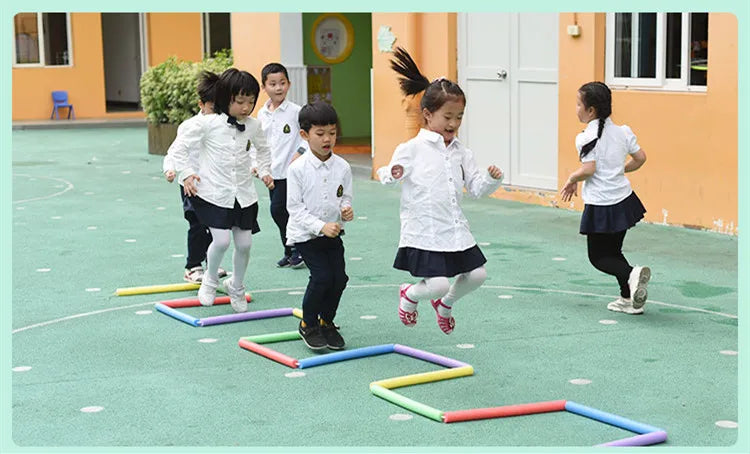 Portable Hopscotch Outdoor Games Safety EVA Sticks Kids Sensory Toys Kindergarten Sports Changeable Obstacle Race Jump