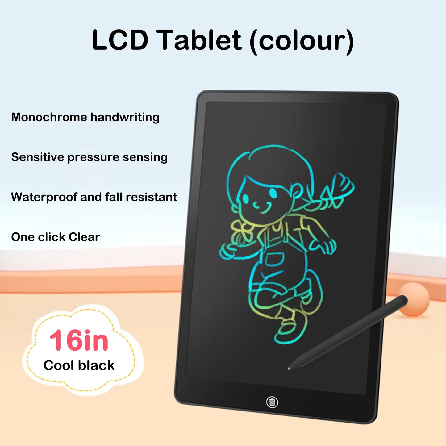 8.5/10/12/16 بوصة شاشة LCD لوحة الرسم للأطفال أدوات الرسم الإلكترونية لوحة الكتابة الأولاد ألعاب تعليمية للأطفال هدايا