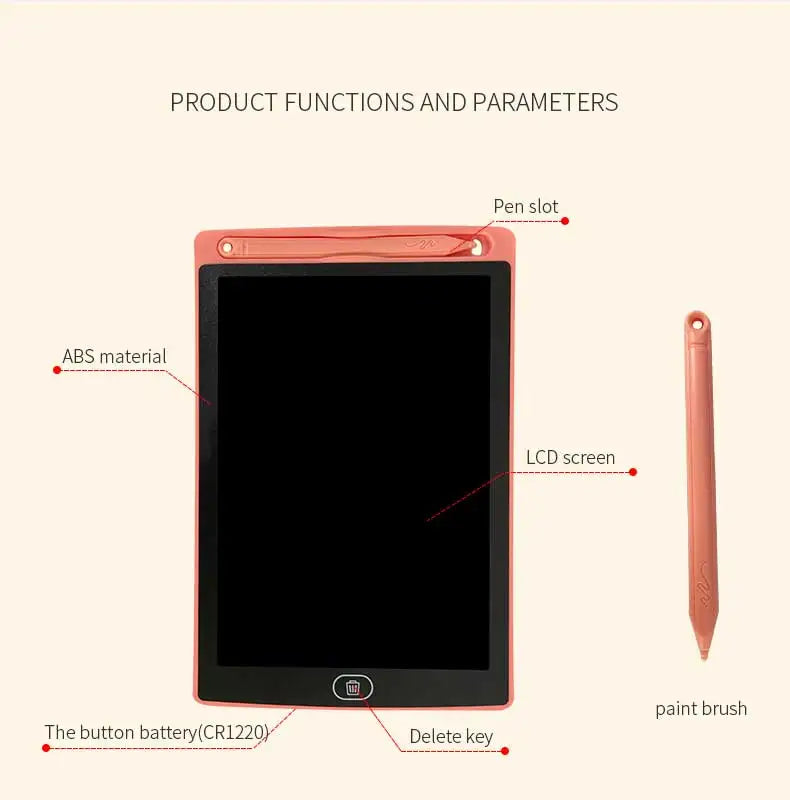 لوحة رسم إلكترونية Efes مقاس 8.5/10/12 بوصة للأطفال، لوحة رسم تعليمية بشاشة LCD وكتابة، ألعاب أطفال