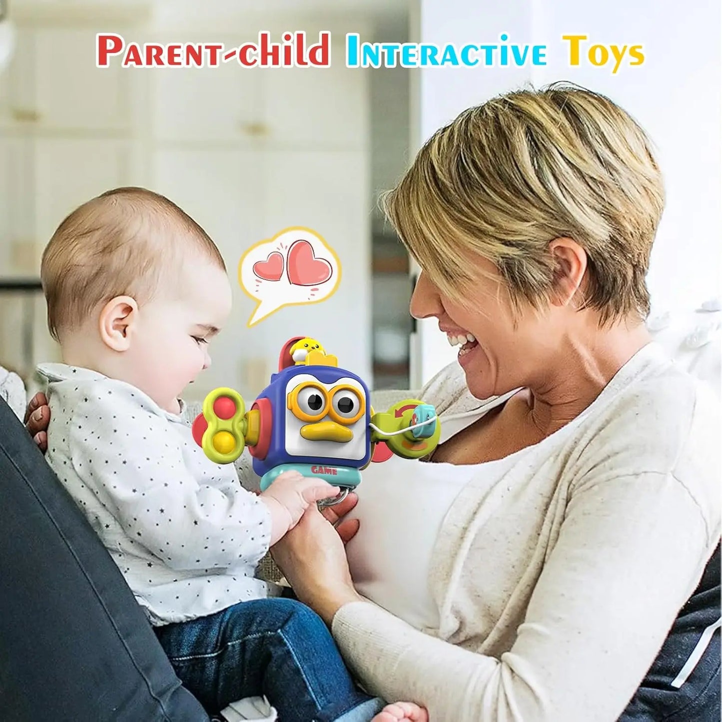 Baby Busy Board Cube Montessori Sensory Toys for Toddler Educational Learning Activities Travel Toy Lock Box Fine Motor Skill