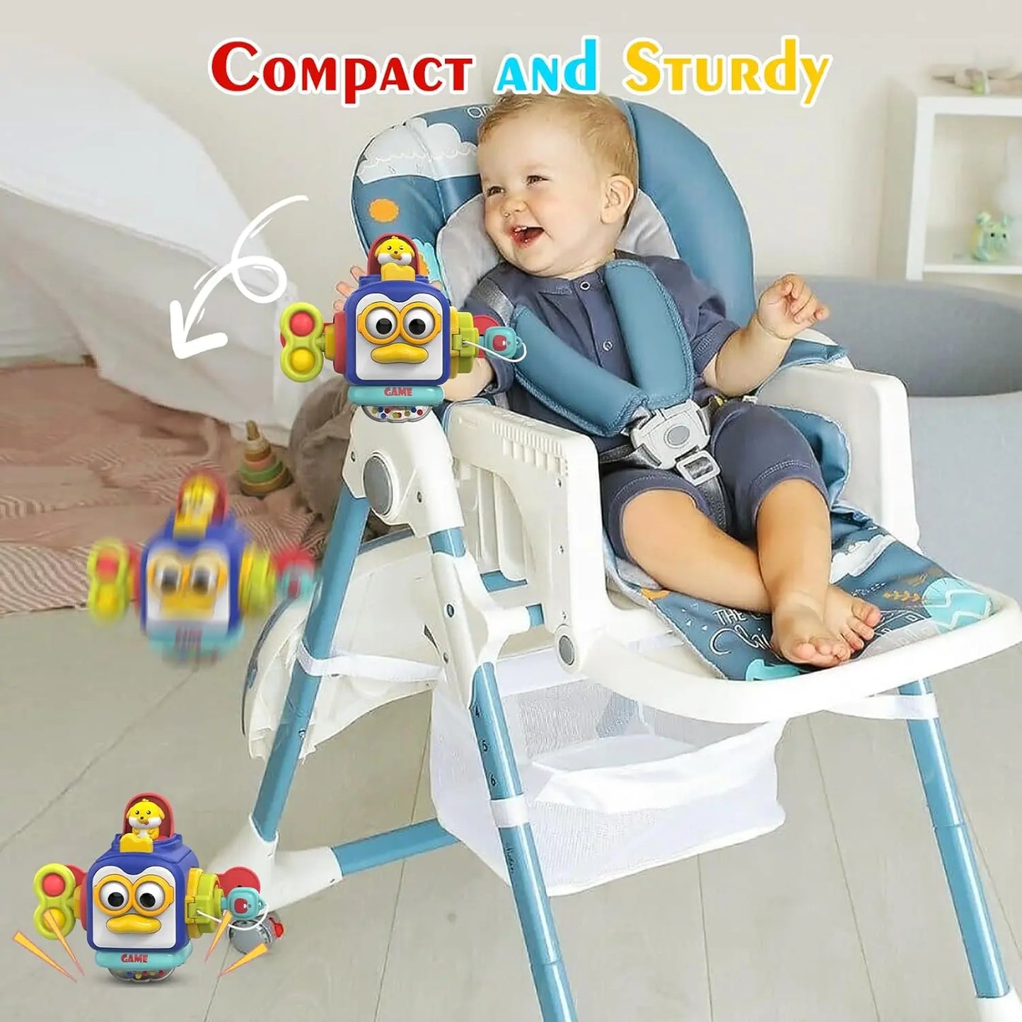 Baby Busy Board Cube Montessori Sensory Toys for Toddler Educational Learning Activities Travel Toy Lock Box Fine Motor Skill