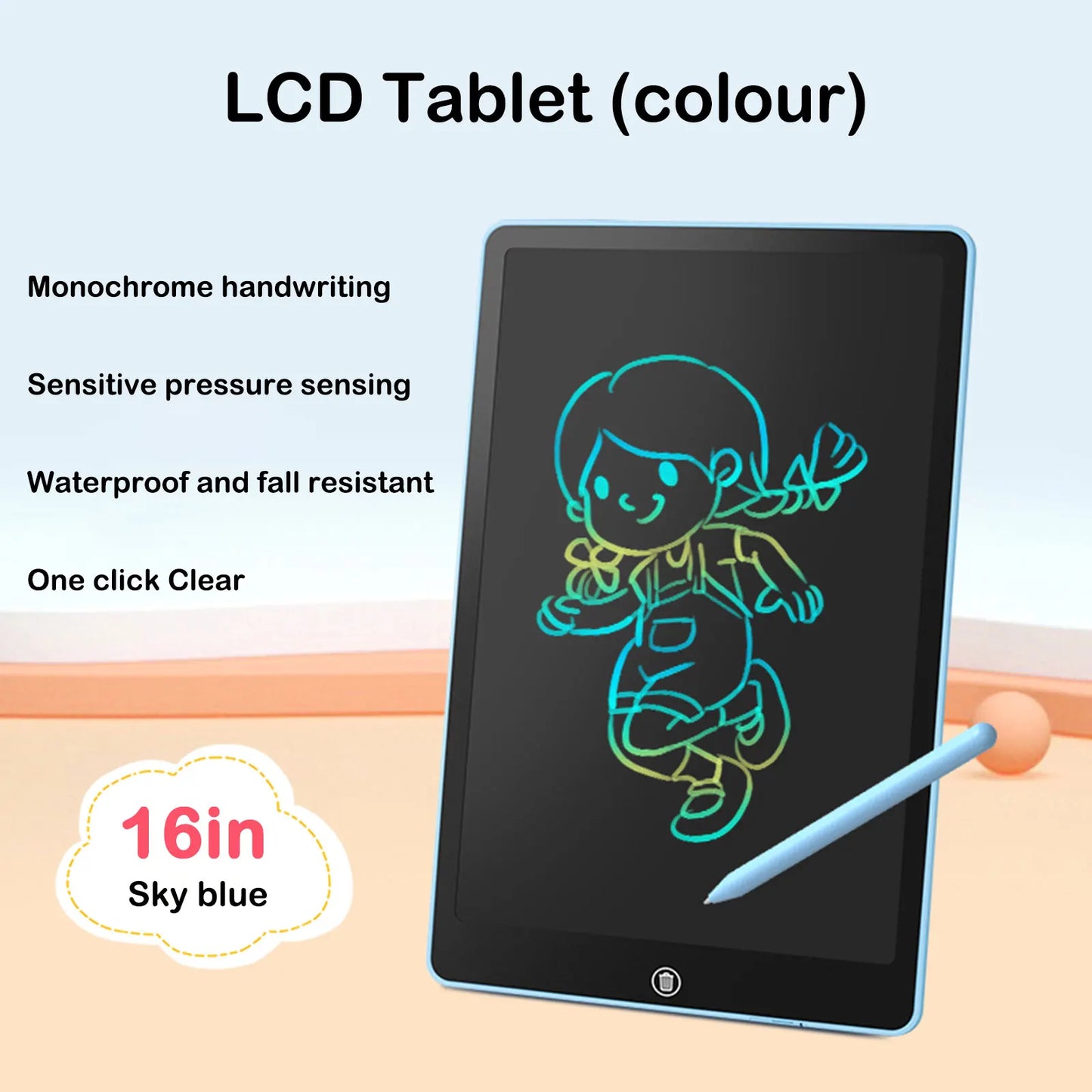 8.5/10/12/16 بوصة شاشة LCD لوحة الرسم للأطفال أدوات الرسم الإلكترونية لوحة الكتابة الأولاد ألعاب تعليمية للأطفال هدايا