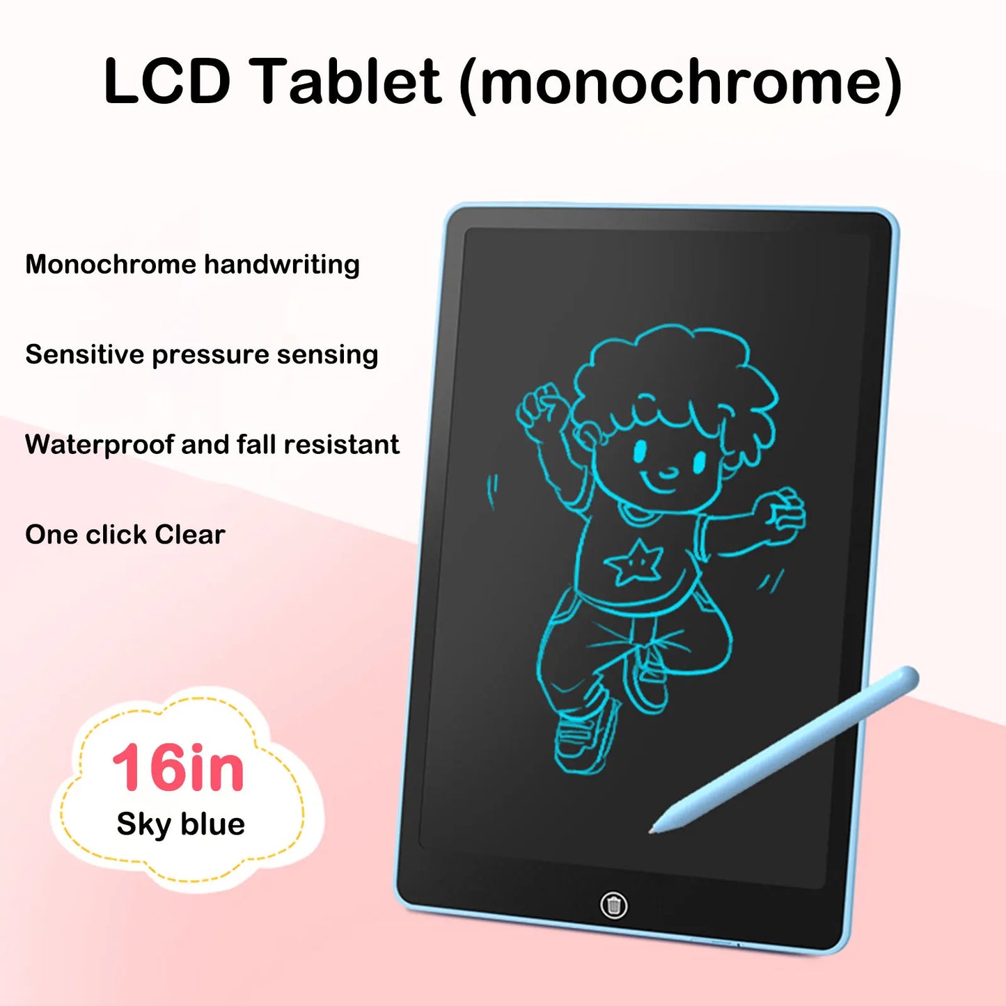 8.5/10/12/16 بوصة شاشة LCD لوحة الرسم للأطفال أدوات الرسم الإلكترونية لوحة الكتابة الأولاد ألعاب تعليمية للأطفال هدايا