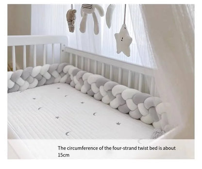 4 Shares 1M Baby Bumper Bed Braid Knot Pillow Baby Cot Bumper Kid’s Safety Bed Rails Decorative Baby Bed Baby Bed Bumper 2M