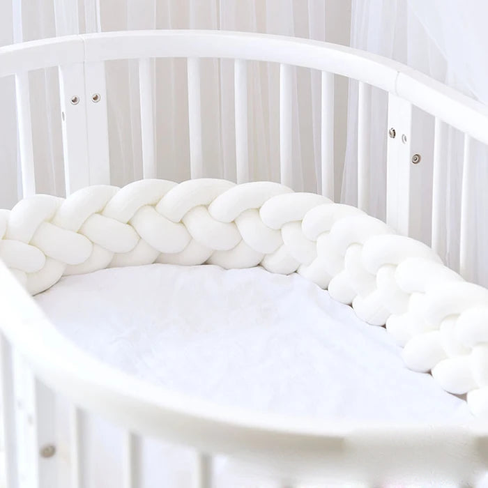 4 Shares 1M Baby Bumper Bed Braid Knot Pillow Baby Cot Bumper Kid’s Safety Bed Rails Decorative Baby Bed Baby Bed Bumper 2M