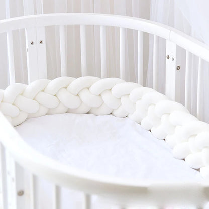 4 Shares 1M Baby Bumper Bed Braid Knot Pillow Baby Cot Bumper Kid’s Safety Bed Rails Decorative Baby Bed Baby Bed Bumper 2M