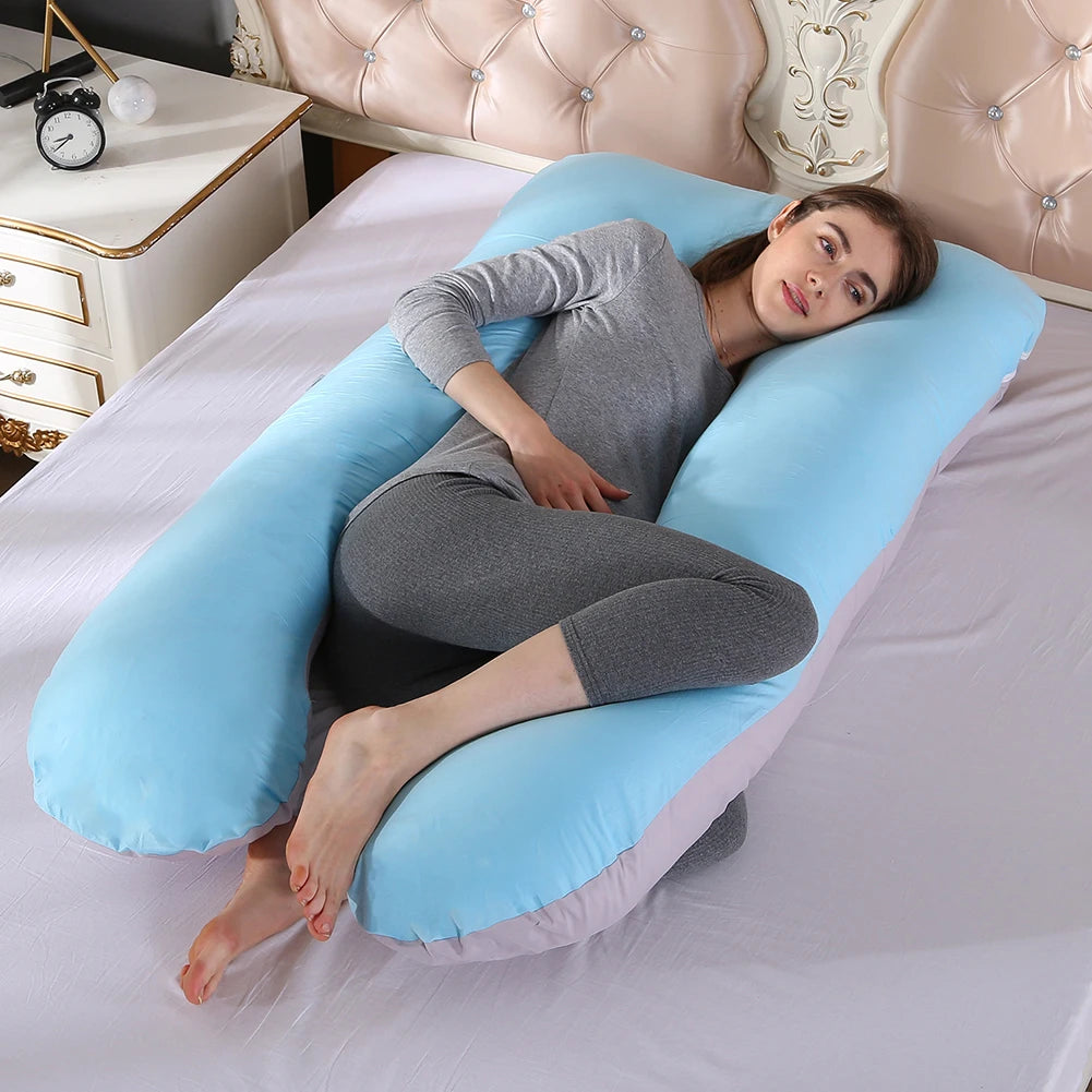 Pregnant Pillow Case Maternity Pillow Case Pure Cotton Cover Multifunction U-shape for Pregnant Women