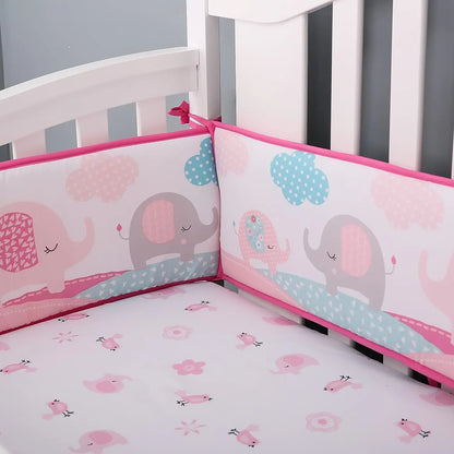 4M Baby Crib Fence Cotton Bed Protection Railing Thicken Bumper 4-in-1 Crib Around Crash Guardrail Baby Room Decor