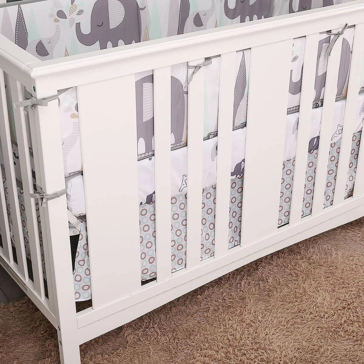 4M Baby Crib Fence Cotton Bed Protection Railing Thicken Bumper 4-in-1 Crib Around Crash Guardrail Baby Room Decor