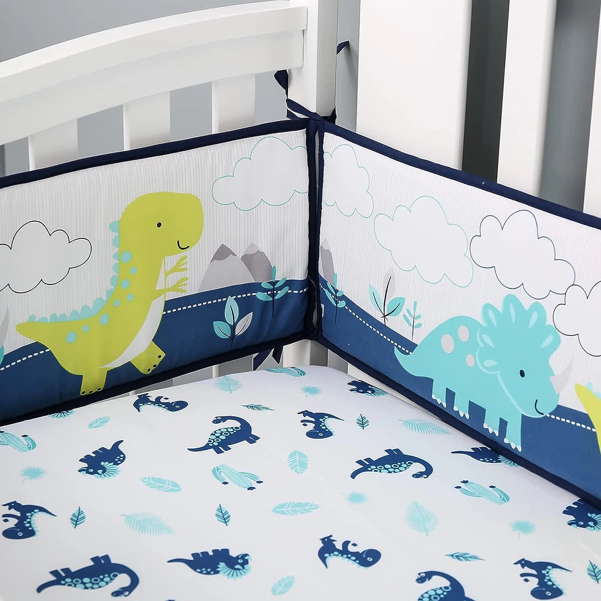 4M Baby Crib Fence Cotton Bed Protection Railing Thicken Bumper 4-in-1 Crib Around Crash Guardrail Baby Room Decor