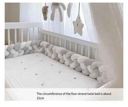 4 Shares 1M Baby Bumper Bed Braid Knot Pillow Baby Cot Bumper Kid’s Safety Bed Rails Decorative Baby Bed Baby Bed Bumper 2M