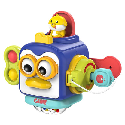 Baby Busy Board Cube Montessori Sensory Toys for Toddler Educational Learning Activities Travel Toy Lock Box Fine Motor Skill