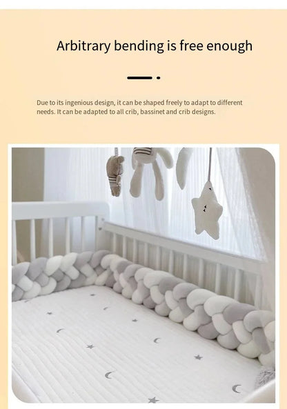 4 Shares 1M Baby Bumper Bed Braid Knot Pillow Baby Cot Bumper Kid’s Safety Bed Rails Decorative Baby Bed Baby Bed Bumper 2M