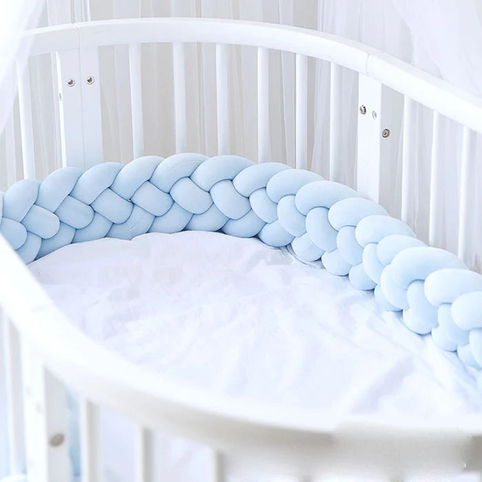 4 Shares 1M Baby Bumper Bed Braid Knot Pillow Baby Cot Bumper Kid’s Safety Bed Rails Decorative Baby Bed Baby Bed Bumper 2M