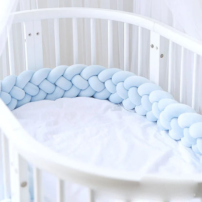 4 Shares 1M Baby Bumper Bed Braid Knot Pillow Baby Cot Bumper Kid’s Safety Bed Rails Decorative Baby Bed Baby Bed Bumper 2M