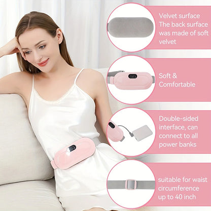 Smart Warm Palace Belt Menstrual Heating Pad Massager Portable Vibration Massager for women Belly Relieve Pain Heated belt USB