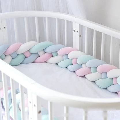 4 Shares 1M Baby Bumper Bed Braid Knot Pillow Baby Cot Bumper Kid’s Safety Bed Rails Decorative Baby Bed Baby Bed Bumper 2M