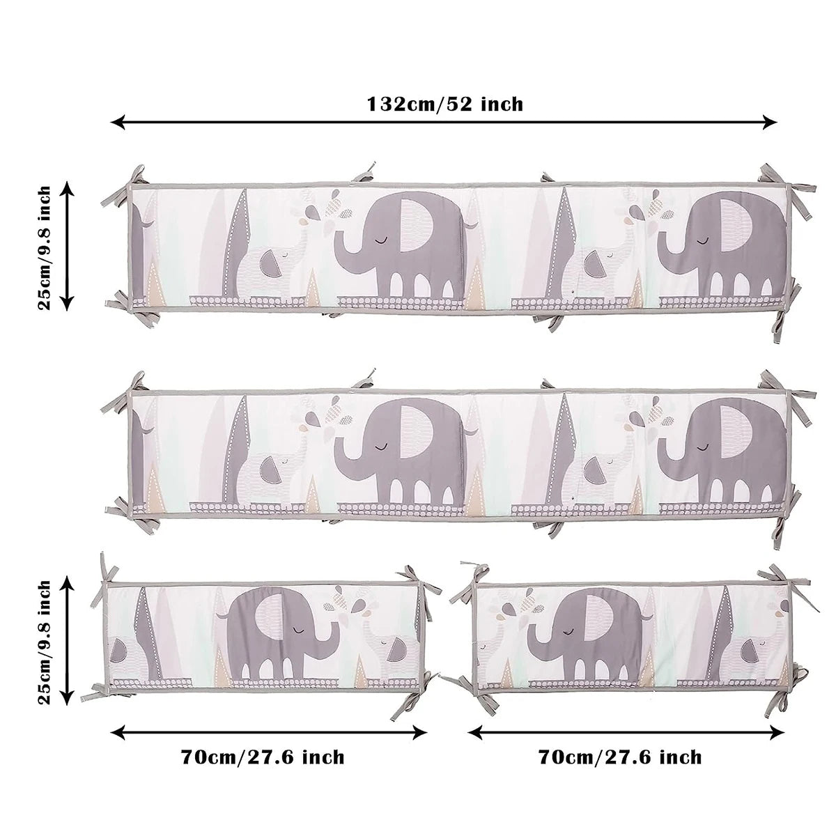 4M Baby Crib Fence Cotton Bed Protection Railing Thicken Bumper 4-in-1 Crib Around Crash Guardrail Baby Room Decor