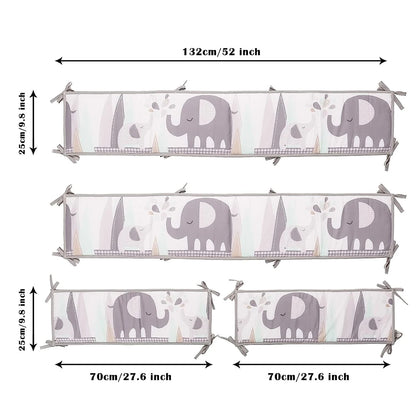 4M Baby Crib Fence Cotton Bed Protection Railing Thicken Bumper 4-in-1 Crib Around Crash Guardrail Baby Room Decor