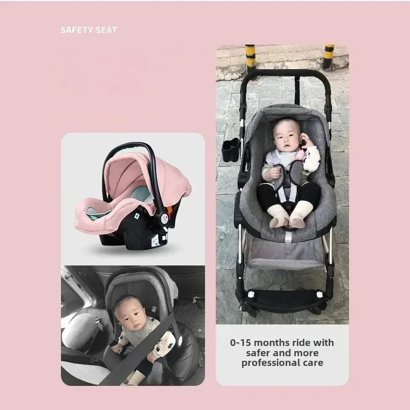 3in1 baby stroller High Landscape baby pram portable baby pushchair multifunctional Newborn Carriage double faced 739 model