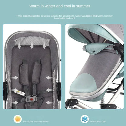 3in1 baby stroller High Landscape baby pram portable baby pushchair multifunctional Newborn Carriage double faced 739 model