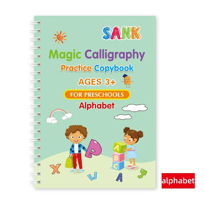دفتر ممارسة السحر، قلم، أطفال ما قبل المدرسة، خط عربي، نسخة إنجليزية، مسح مجاني، كتاب كتابة قابل لإعادة الاستخدام للأطفال للأولاد والبنات