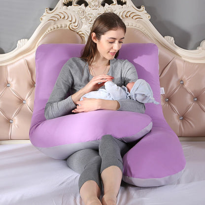 Pregnant Pillow Case Maternity Pillow Case Pure Cotton Cover Multifunction U-shape for Pregnant Women