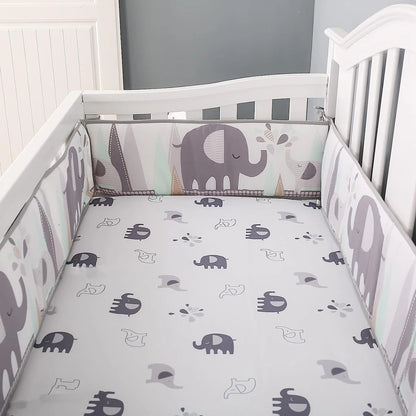 4M Baby Crib Fence Cotton Bed Protection Railing Thicken Bumper 4-in-1 Crib Around Crash Guardrail Baby Room Decor