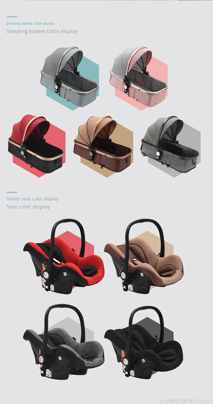 3in1 baby stroller High Landscape baby pram portable baby pushchair multifunctional Newborn Carriage double faced 739 model