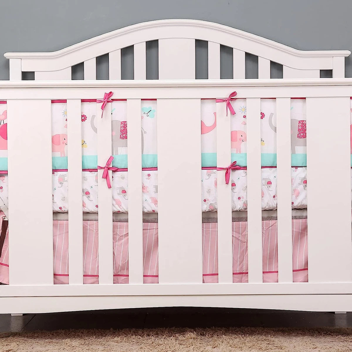 4M Baby Crib Fence Cotton Bed Protection Railing Thicken Bumper 4-in-1 Crib Around Crash Guardrail Baby Room Decor