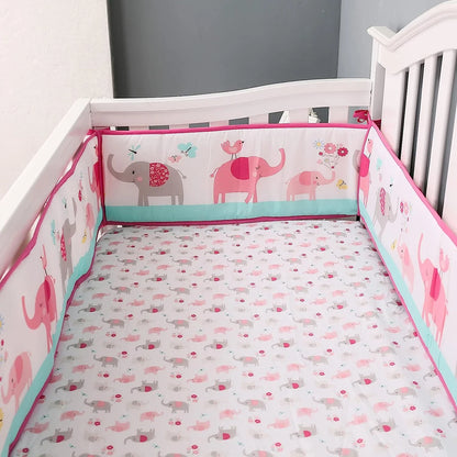 4M Baby Crib Fence Cotton Bed Protection Railing Thicken Bumper 4-in-1 Crib Around Crash Guardrail Baby Room Decor