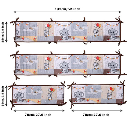 4M Baby Crib Fence Cotton Bed Protection Railing Thicken Bumper 4-in-1 Crib Around Crash Guardrail Baby Room Decor