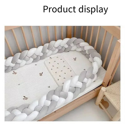 4 Shares 1M Baby Bumper Bed Braid Knot Pillow Baby Cot Bumper Kid’s Safety Bed Rails Decorative Baby Bed Baby Bed Bumper 2M