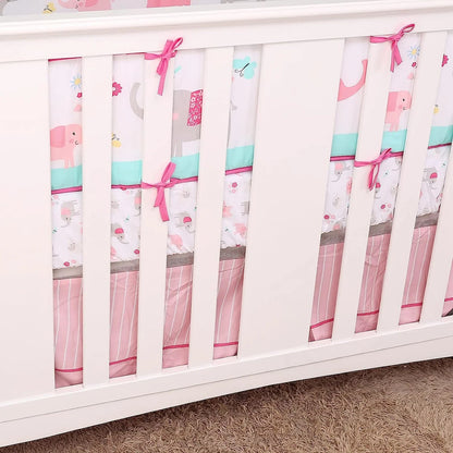 4M Baby Crib Fence Cotton Bed Protection Railing Thicken Bumper 4-in-1 Crib Around Crash Guardrail Baby Room Decor