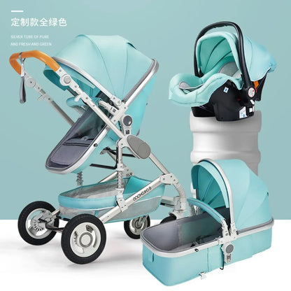 3in1 baby stroller High Landscape baby pram portable baby pushchair multifunctional Newborn Carriage double faced 739 model