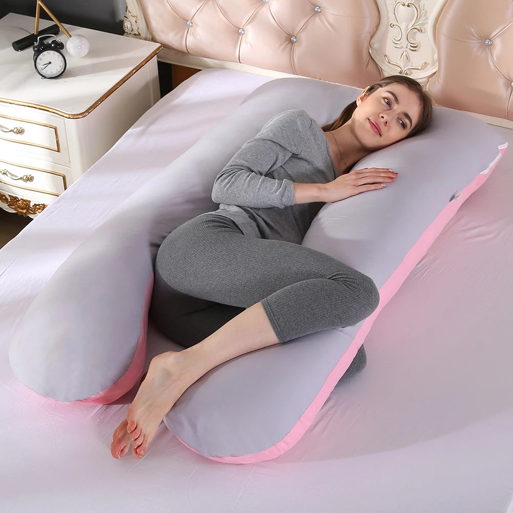 Pregnant Pillow Case Maternity Pillow Case Pure Cotton Cover Multifunction U-shape for Pregnant Women