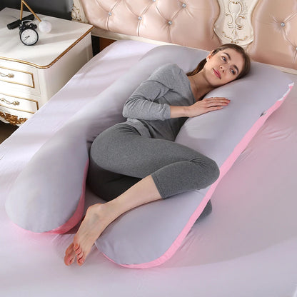 Pregnant Pillow Case Maternity Pillow Case Pure Cotton Cover Multifunction U-shape for Pregnant Women