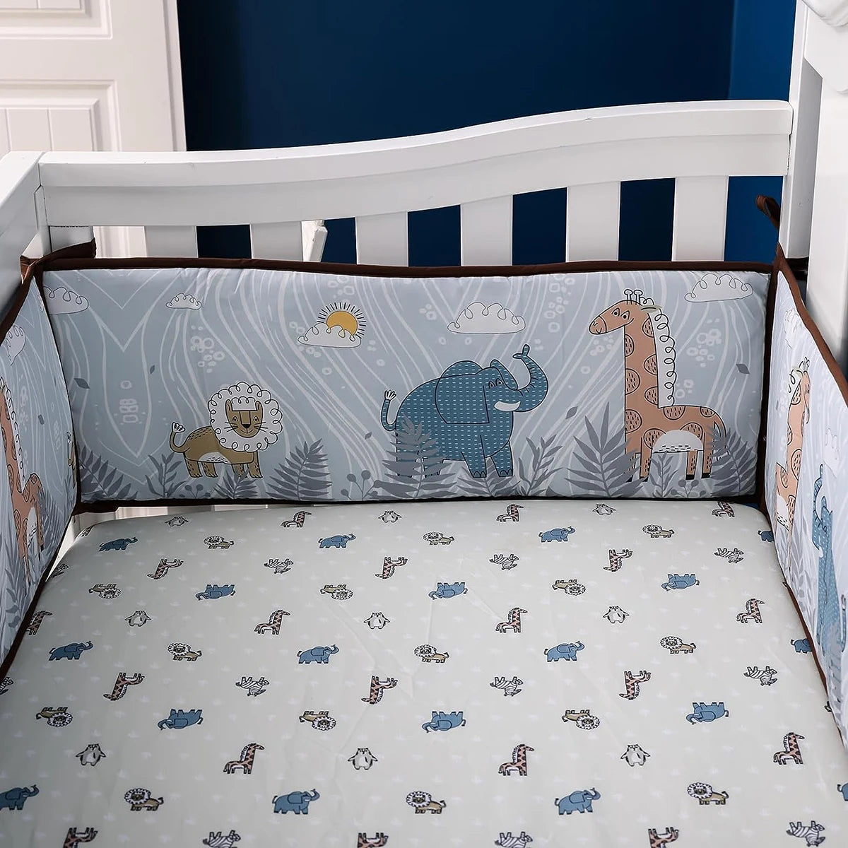 4M Baby Crib Fence Cotton Bed Protection Railing Thicken Bumper 4-in-1 Crib Around Crash Guardrail Baby Room Decor