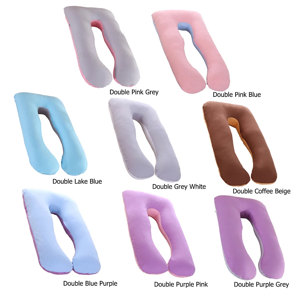 Pregnant Pillow Case Maternity Pillow Case Pure Cotton Cover Multifunction U-shape for Pregnant Women